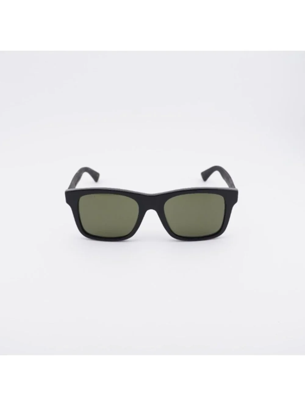 Gucci GG0008S 001 Sunglasses Black Square Frame, Green  Lenses